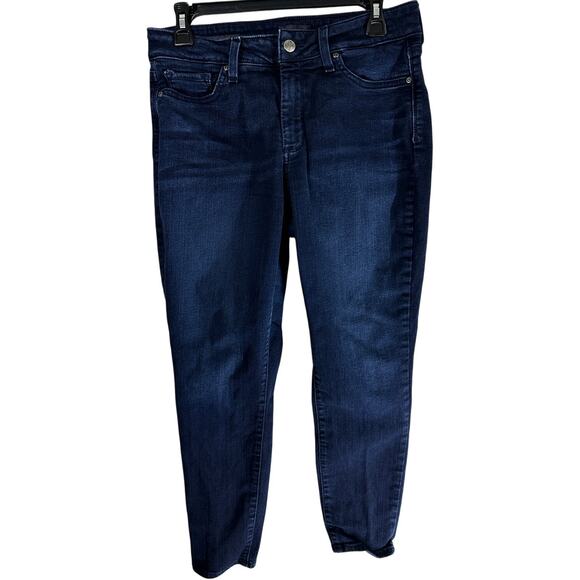 NYDJ AMI Skinny Ankle Jeans Size 6 Dark Blue Denim High Rise Stretch Lift Tuck - Picture 1 of 7